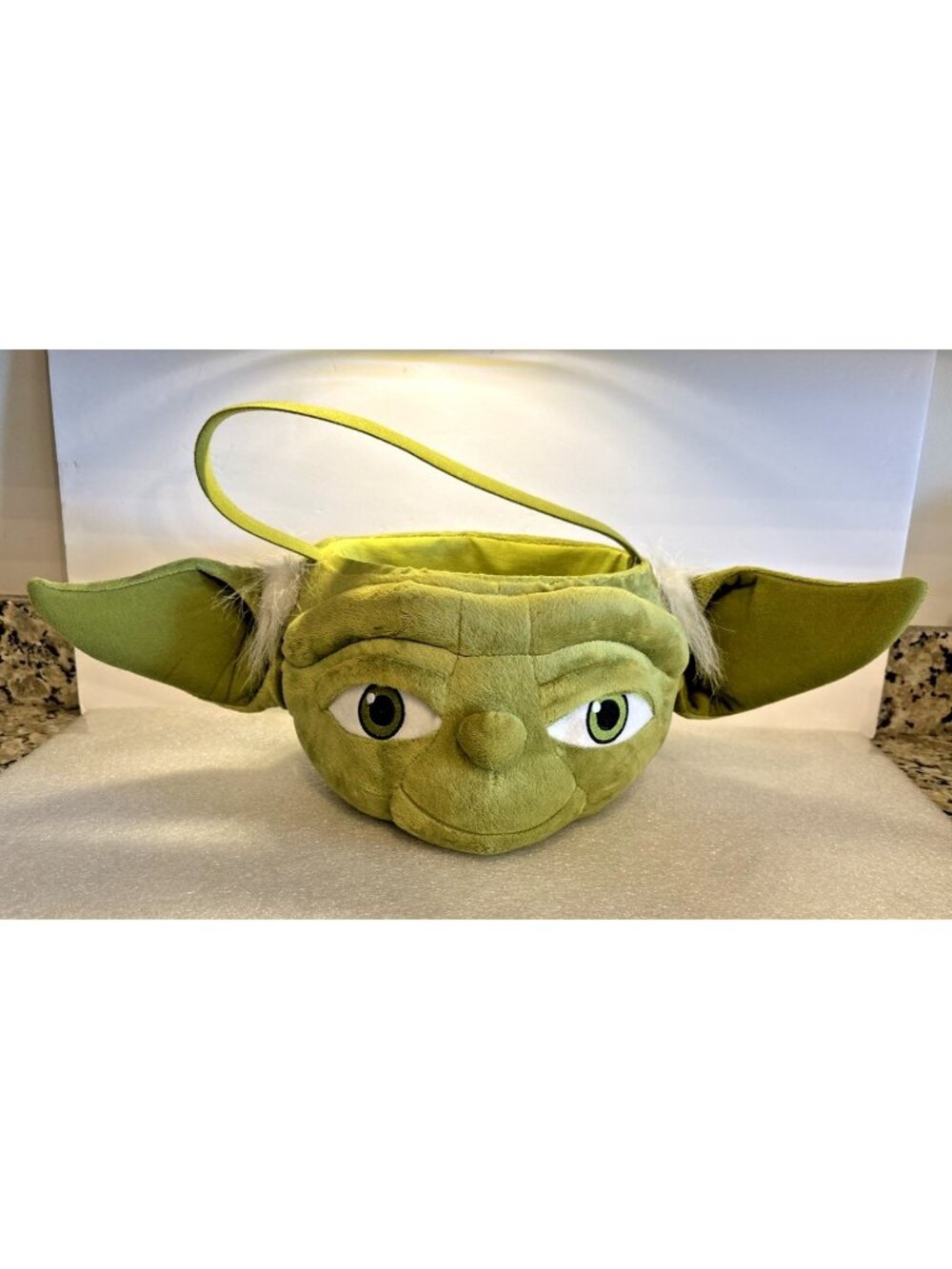 Star Wars Yoda Plush Halloween Trick Or Treat Candy Bag Bucket 12"x7" Plus Ears